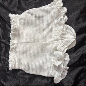 SHEIN White Ruffle Women Shorts